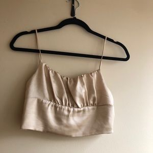 Zara Shiny Gold Crop Top